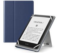 MoKo Étui Universel pour 6" 6.8" 7" Kindle eReaders Fire Tablette - Kindle/Kobo/Lenovo/Sony Kindle E-Book E-Reader Tablette, Coque en PU avec Support Réglable et Dragonne, Indigo
