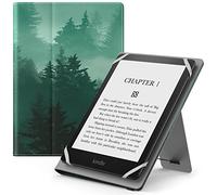 MoKo Étui Universel pour 6" 6.8" 7" Kindle eReaders Fire Tablette-Kindle/Kobo/Voyaga/Lenovo/Sony Kindle E-Book E-Reader Tablette, Coque en PU avec Support Réglable et Dragonne, Forêt Verte