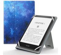 MoKo Étui Universel pour 6" 6.8" 7" Kindle eReaders Fire Tablette - Kindle/Kobo/Voyaga/Lenovo/Sony E-Book E-Reader Tablette, Coque en PU avec Support Réglable et Dragonne, Étoile Bleue