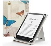 MoKo Étui Universel pour 6" 6.8" 7" Kindle eReaders Fire Tablette - Kindle/Kobo/Voyaga/Lenovo/Sony Kindle E-Book E-Reader Tablette, Coque en PU avec Support Réglable et Dragonne, Papillon Vintage