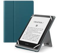 MoKo Étui Universel pour 6" 6.8" 7" Kindle eReaders Fire Tablette-Kindle/Kobo/Voyaga/Lenovo/Sony Kindle E-Book E-Reader Tablette, Coque en PU avec Support Réglable et Dragonne, Bleu Vert