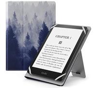 MoKo Étui Universel pour 6" 6.8" 7" Kindle eReaders Fire Tablette-Kindle/Kobo/Voyaga/Lenovo/Sony Kindle E-Book E-Reader Tablette, Coque en PU avec Support Réglable et Dragonne, Forêt Grise
