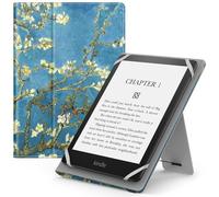MoKo Étui Universel pour 6" 6.8" 7" Kindle eReaders Fire Tablette - Kindle/Voyaga/Lenovo/Sony Kindle E-Book E-Reader Tablette, Coque en PU avec Support Réglable et Dragonne, Abricot Épanoui