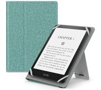 MoKo Étui Universel pour 6" 6.8" 7" Kindle eReaders Fire Tablette - Kindle/Voyaga/Lenovo/Sony Kindle E-Book E-Reader Tablette, Coque en PU avec Support Réglable et Dragonne, Denim Vert