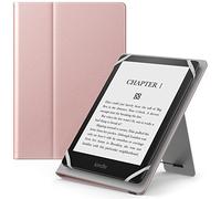 MoKo Étui Universel pour 6" 6.8" 7" Kindle eReaders Fire Tablette - Kindle/Kobo/Voyaga/Lenovo/Sony Kindle E-Book E-Reader Tablette, Coque en PU avec Support Réglable et Dragonne, Or Rosé