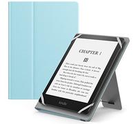 Moko Étui Universel pour Tablette Kindle eReaders Fire 6"/7" - Kobo/Voyager/Lenovo/Sony - Étui Portefeuille léger en Cuir PU avec dragonne/béquille - Bleu Ciel Pur