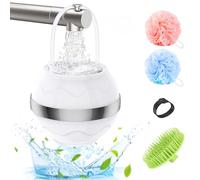 MoKo Filtre de Douche pour Bébés et Adultes, Filtre de Baignoire, Adoucisseur d'eau Élimine les Impuretés pour Santé de Peau et des Cheveux, Filtre de Bain avec Boule de Douche et Brosse à Sham, Blanc