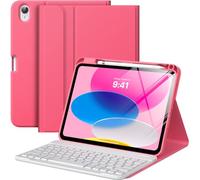 Moko for iPad (A16) 11th Generation Case with Keyboard 11 inch 2025, iPad 10th Generation 10.9 inch Keyboard Case with Pencil Holder, Multi-Angle Detachable Bluetooth Keyboard, Pink