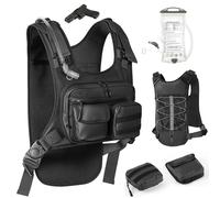 MoKo Gilet d’Hydratation Running avec Poche à Eau 2L, Sac Hydratation Léger Réfléchissant, Porte-Équipement avec Poches Amovibles pour Course Randonnée Vélo, Noir