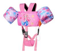 MoKo Gilet de Bain pour Enfants, Brassard de Natation avec Sangle Réglable, Gilet de Natation, Veste de Natation Flottant, Équipement de Natation pour Plage Piscine Apprendre à Nager, Sirène Rose