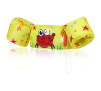 MoKo Gilet de Natation Enfant, Brassards de Natation Enfant Ceinture Réglable Gilet de Flottaison à Dessin Animé Flottant Mignon, Dispositif de Flottaison pour Garçons Filles, 20-50lbs, Crabe Jaune