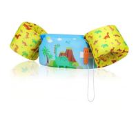 MoKo Gilet de Natation Enfant, Brassards de Natation Enfant Ceinture Réglable Gilet de Flottaison à Dessin Animé Flottant Mignon, Dispositif de Flottaison pour Garçons Filles, 20-50lbs, Bleu Jaune