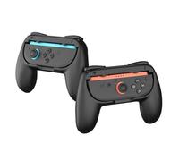 MoKo Grips pour Joy-Con Nintendo Switch 2 - Lot de 2 Poignées Ergonomiques Anti-Dérapantes pour Switch 2, Kit Poignée Antidérapante Accessoires, Noir Charbon
