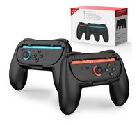 MoKo Grips pour Joy-Con Nintendo Switch 2 - Lot de 2 Poignées Ergonomiques Anti-Dérapantes pour Switch 2, Kit Poignée Antidérapante Accessoires, Noir Charbon