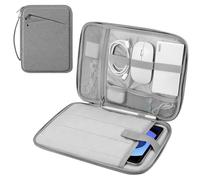 MoKo Housse de Protection 9-11 Pouces avec Poignée, Sac de Voyage Rembourré pour Nouvel iPad Air 11 Pouces M3 2025, iPad A16 11", iPad Pro 11 M4, iPad 10/9/8/7, Tab S9/S8 11, Gris Clair