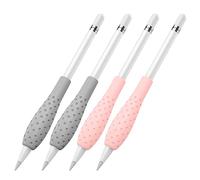 MoKo Housse de Protection pour Apple Pencil, Étui de Protection Antidérapant en Silicone Compatible avec Apple Pencil 1ère/2ème Génération, Étui Protecteur Ergonomique Souple de Stylet - Gris + Rose
