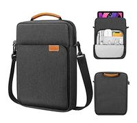 MoKo Housse de Protection Tablette 13 Pouce Compatible avec iPad Pro 13 M5, iPad Air M3 2025, Sac de Transport en Polyester avec Bandoulière et Poignée, Noir & Gris