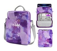 MoKo Housse de Protection Tablette 13 Pouce Compatible avec iPad Pro 13 M5, iPad Air M3 2025, Sac de Transport en Polyester avec Bandoulière et Poignée, Ciel Étoilé Violet