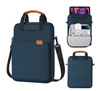 MoKo Housse de Protection Tablette 9-11 Pouce Compatible avec iPad Pro 11 2021-2018, iPad 10.2, iPad Air 4 10.9, iPad 9.7, Galaxy Tab A 10.1, Sac de Transport avec Sangle Poignée Cachée, Indigo