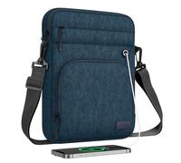MoKo Housse de Tablette 13" Compatible avec iPad Pro 13-in. M5, iPad Air M3 2025, Pro 13" M4, Galaxy Tab S10+ Plus/S9 FE+/S9+ Plus 12,4", Sac de Transport avec Bandoulière Port Casque, Indigo