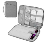 MoKo Housse pour Tablette de 12.9 Pouce Compatible avec iPad Pro 12.9 2024/2022/2021/2020/2018,iPad Air 12.9 2024,Galaxy Tab S9/S8 Plus 12.4" 2023,Sac de Transport en Polyester avec Poignée,Gris Clair