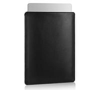 MoKo Housse d'Ordinateur Portable 14 Pouce Compatible avec MacBook Pro 14 inch M2 Max 2023/2021, Sacoche de Transport en PU Mince Léger pour Homme Femme, Noir