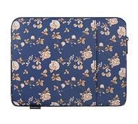 MoKo Housse Ordinateur 9-11" Compatible avec iPad Air 5 10.9" 2022/Air 4/Air 3, Galaxy Tab S8 2022/ iPad 9th Gen 10.2 2021/iPad 9.7/Pro 11/iPad Pro 11 2021, Surface Go 2 10.5, Bleu Fleurs
