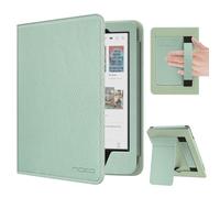 MoKo Housse pour 6" Kobo Clara BW/Clara Colour/Clara 2E,Coque Mince en PU Housse Protectrice avec Auto-Wake/Sleep, Fente pour Carte, Lanière pour la Main et Support Pliable, Litchi Vert Téquila