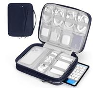 MoKo Housse pour Tablette 9-11 Pouce Compatible avec iPad Pro M4 & Air M2 2024, iPad 10th Gen 10,9/9/8 10,2, iPadAir 5/4th 10,9, Sacoche Double Couche avec Poignée Antidérapante, Indigo