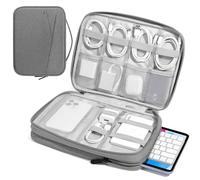 MoKo Housse pour Tablette 9-11 Pouce Compatible avec iPad Pro M4 & Air M2 2024, iPad 10th Gen 10,9/9/8 10,2, iPadAir 5/4th 10,9, Sacoche Double Couche avec Poignée Antidérapante, Gris Clair