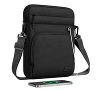 MoKo 9-11" Sacoche pour Tablette, Convient à 11" iPad Air M3, iPad A16 2025, Pro 11 M4, iPad 10/9/8/7th, Tab S8/S9 11, Sac Multifonctionnel avec bandoulière et Port pour Casque d'écoute, Noir