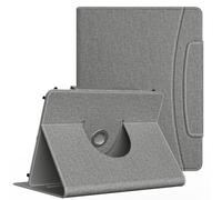 MoKo Coque Universelle pour 9-11" iPad/iPad Air/iPad Pro/Samsung Galaxy Tab/Lenovo Tab/Fire HD Tablette, Étui en PU Léger à Rotation de 360° avec Support, Poche, Fermoir Magnétique, Gris