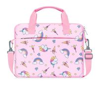 MoKo Housse pour Tablette de 10-12,5" Compatible avec Fire HD 10 13th/11th Gen, Fire HD 8/7 Kids 2022, Sac à Bandoulière en Polyester avec Poignée pour 10/10.1" Android 12/13, Licorne Rose