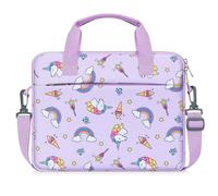 MoKo Housse pour Tablette de 10-12,5 Pouce Compatible avec Fire HD 10 13th/11th Gen, Fire HD 8/7 Kids 2022, Sac à Bandoulière en Polyester avec Poignée pour 10/10.1 inch Android 12/13, Licorne Lilas