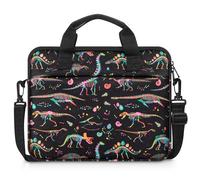 MoKo Housse pour Tablette de 10-12,5 Pouce Compatible avec Fire HD 10 13th/11th Gen, Fire HD 8/7 Kids 2022, Sac à Bandoulière en Polyester avec Poignée pour 10/10.1 inch Android 12/13, Dinosaure Noir