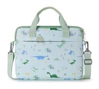 MoKo Housse pour Tablette de 10-12,5 Pouce Compatible avec Fire HD 10 13th/11th Gen, Fire HD 8/7 Kids 2022, Sac à Bandoulière en Polyester avec Poignée pour 10/10.1 Inch Android 12/13, Dinosaure Vert