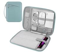 MoKo Housse pour Tablette de 12.9" Compatible avec iPad Pro 12.9 2024/2022/2021/2020/2018, iPad Air 12.9 2024,Galaxy Tab S9/S8 Plus 12.4" 2023,Sac de Transport en Polyester avec Poignée,Bleu Brumeux