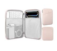 MoKo Housse de Tablette, Compatible avec 13 Pouces iPad Pro M4 2024 OLED, 13 Pouces iPad Air M2 2024, iPad Pro 12,9 M2 2022-2015, Galaxy Tab S9+/S8+ 12,4", Sac de Transport en Polyster, Rose