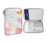 MoKo Housse Tablette 9-11" Compatible avec iPad Pro 11 M4 2024/11 Pouces iPad Air M2 2024/iPad 10e 10,9 2024/iPad Air 5/4 10,9, Galaxy Tab S9/S8/A8/A7 2022, Feuille Tropicale