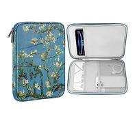 MoKo Housse Tablette 9-11" Compatible avec iPad Pro 11 M4 2024/11 Pouces iPad Air M2 2024/iPad 10e 10,9 2024/iPad Air 5/4 10,9, Galaxy Tab S9/S8/A8/A7 2022, Fleur d'Abricotier