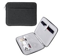 MoKo Housse Tablette 9-11 Pouces Compatible avec Pad Air M2 2024, iPad Pro 11 M4 2024, iPad Air 5/4/3/2/1, iPad 10/9/8/7 Gén 10,2, Galaxy Tab S9 11" 2023, Sacoche avec Multi-Fentes, Noir & Gris