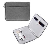 MoKo Housse Tablette 9-11 Pouces Compatible avec Pad Air M2 2024, iPad Pro 11 M4 2024, iPad Air 5/4/3/2/1, iPad 10/9/8/7 Gén 10,2, Galaxy Tab S9 11" 2023, Sacoche avec Multi-Fentes, Gris Clair