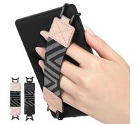 MoKo Kindle Dragonne pour 6-8" Kindle eReaders Fire Tablet - Kindle/Kobo/Voyaga/Lenovo/Sony Kindle E-Book Tablet, Sangle de Main Légère et Polyvalente Support de Poignée 2PCS, Noir + Or Rose