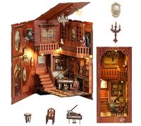 MoKo Kit Coin Lecture, Puzzle 3D en Bois Booknook avec Lumières LED, Kit de Maison Miniature à Monter Soi-même, Coin Lecture Cadeaux Décoratifs pour Adultes et Familles, Contes de Grimm