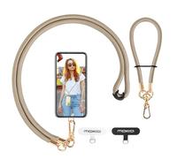 MoKo Lanière de Téléphone Réglable avec Dragonne, Cordon Universel pour Portable, Tour de Cou Smartphone Sangle Attache, Sangle Téléphone en Bandoulière x 1, Dragonne x 1, Patch pour Lanière x 2, Kaki