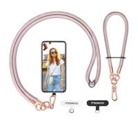 MoKo Lanière de Téléphone Réglable avec Dragonne, Cordon Universel pour Portable, Tour de Cou Smartphone Sangle Attache, Sangle Téléphone en Bandoulière x 1, Dragonnex1, Patch pour Lanièrex2, Or Rosé