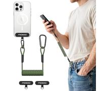 MoKo Lanyard pour téléphone portable avec patch, sangle antivol pour téléphone portable avec mousqueton, lanyard universel extensible anti-chute, pour l'extérieur, convient Smartphones, Vert