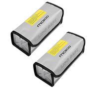 MoKo LIPO Sac de Batterie, Anti-Déflagrant et Ignifuge (2 Pièces), Sac de Sécurité pour Protéger Batterie LIPO et Charger (185 x 75 x 60 mm) - Argent