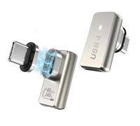 Moko Lot de 2 Adaptateurs Magnétiques USB C, 24 PIN, PD 240W, Plat | PD 240W Charge Rapide, Connecteur avec Sortie Vidéo 8K@60Hz pour Thunderbolt 3 MacBook Pro/Air, Steam Deck/PS5 PSVR2