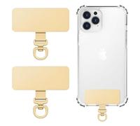 MoKo Lot de 2 attaches métalliques pour téléphone, patch rotatif à 360° pour cordon de téléphone, attache rectangulaire pour la plupart des étuis à couverture intégrale, attaches iPhone, Or